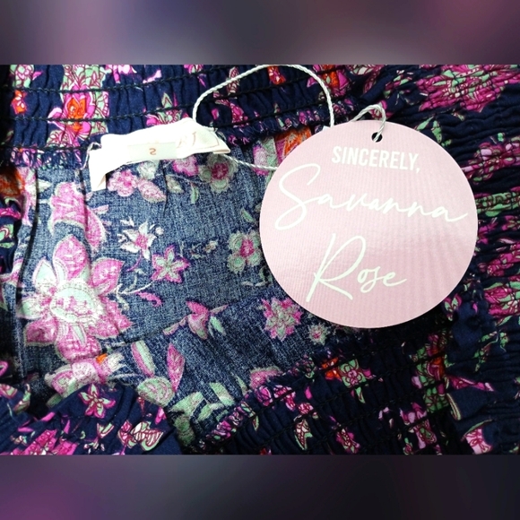 Blush BJ Maxi Floral Rayon Elastic Waist Skirt. Size S - Picture 5 of 7